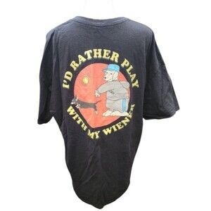 'I'd Rather Play With My Wiener' Black T-Shirt Size XL by Dog Limited